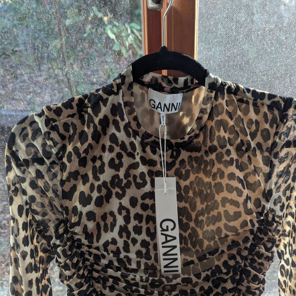 Ganni leopard print drss - Picture 2 of 4